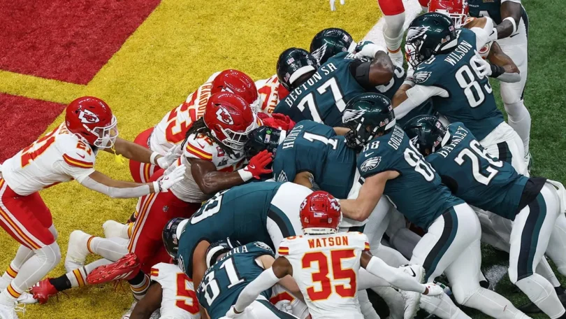 The Philadelphia Eagles partner with DUDE Wipes as presenting sponsor of their signature “Tush Push” play for the 2025 NFL season.