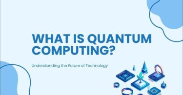 "A futuristic quantum computer inside a high-tech laboratory with glowing blue qubits, advanced processors, holographic data streams, scientists working nearby, ultra-realistic, cinematic lighting, 8K technology illustration."